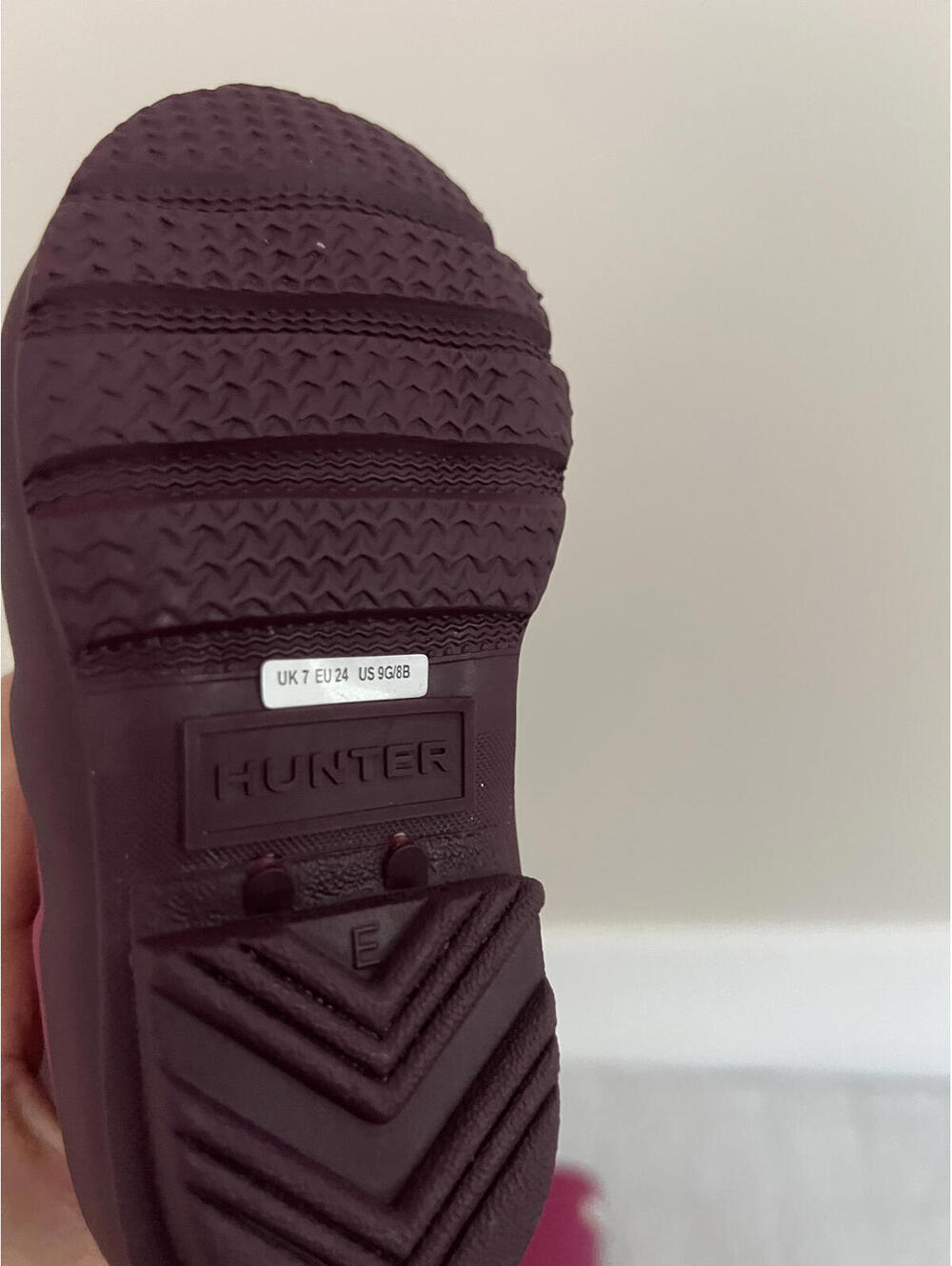 Hunter Big Kids Two Tone Original Rain Boots, Mauve/Purple/Pink - Picture 7 of 8